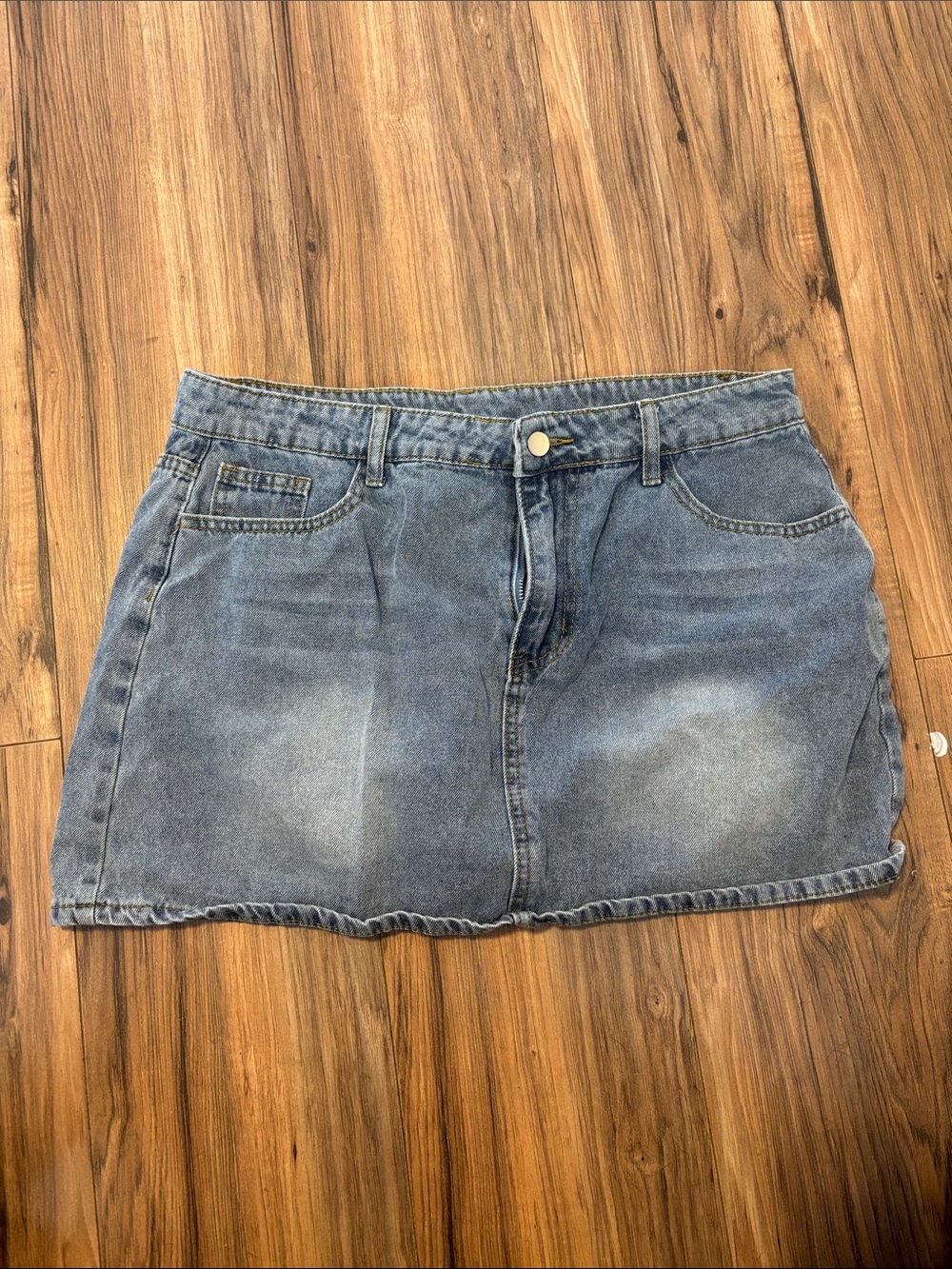 Casual Blue Denim Mini Skirt